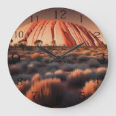 Uluru "Ayers Rock" Australia Oil Paint, Große Wanduhr (Vorderseite)