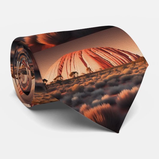 Uluru "Ayers Rock" Australia Oil Paint, Krawatte (Gerollt)