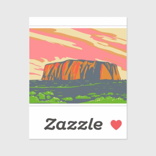 Uluru Ayers Rock in Australien Aufkleber (Blatt)
