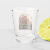 Uluru-Kata Tjuta Nationalpark Australien Emblem Schnapsglas (Rückseite)