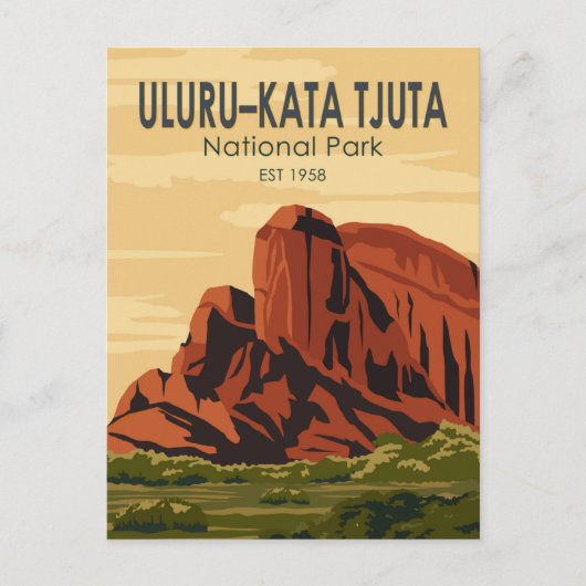 Uluru-Kata Tjuta Nationalpark Australien Vintag Postkarte (Vorderseite)