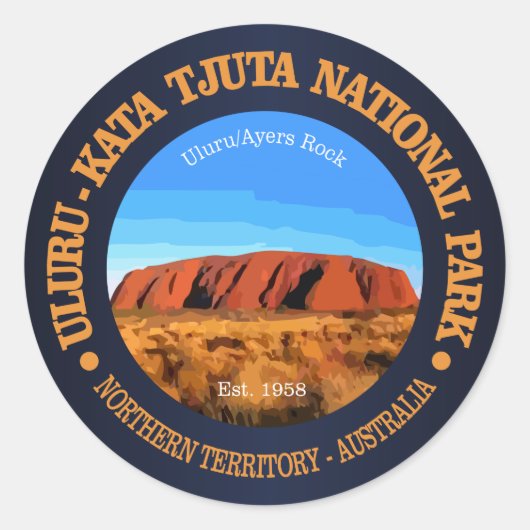 Uluru - Nationalpark Kata Tjuta Runder Aufkleber (Vorderseite)