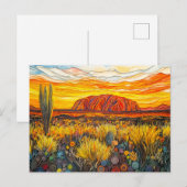 Uluru-Outback-Landschaft im Quilling-Stil Postkarte (Vorne/Hinten)