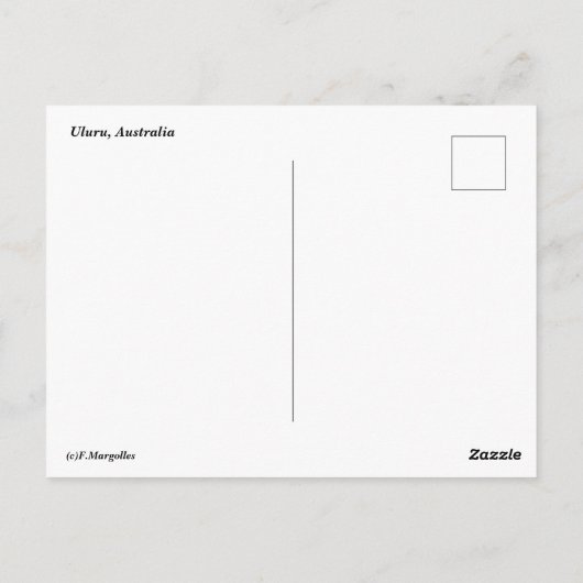 Uluru Postcard Postkarte (Rückseite)
