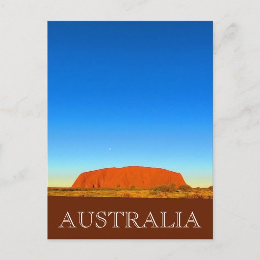 Uluru-Sonnenuntergang blau Postkarte (Vorderseite)