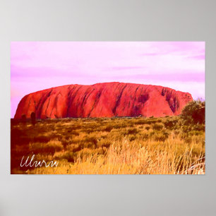 Uluru Sonnenuntergang Zentralaustralien Reise Poster