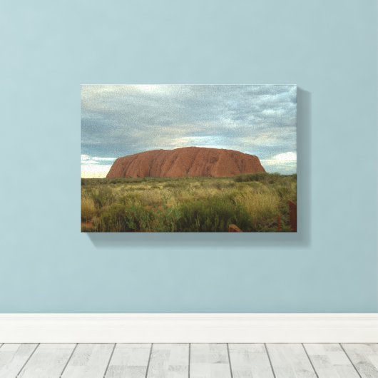 Uluru Stretched Canvas Print Leinwanddruck (Insitu (Holzboden))