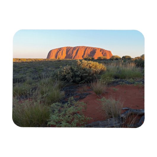 Uluru Sunrise und Wüstenflora Magnet (Horizontal)