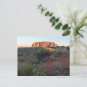 Uluru Sunrise und Wüstenflora Postkarte (Stehend Vorderseite)