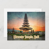 Uluwatu Temple, Bali stilisiert Postkarte (Vorne/Hinten)