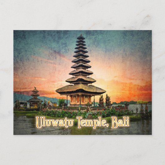 Uluwatu Temple, Bali stilisiert Postkarte (Vorderseite)