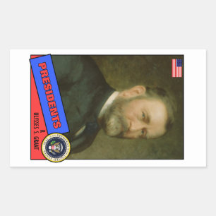 Ulysses S. Grant Baseball Card Rechteckiger Aufkleber