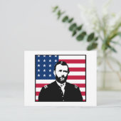 Ulysses S. Grant und die amerikanische Flagge Postkarte (Stehend Vorderseite)