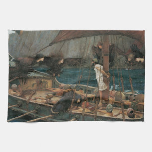Ulysses und die Sirenen von John William Waterhous Geschirrtuch