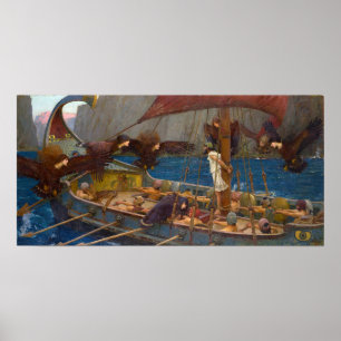Ulysses und die Sirens von J.W. Waterhouse Poster
