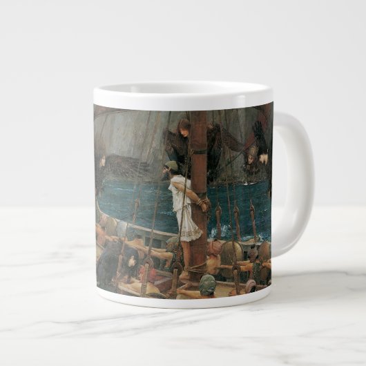 Ulysses und die Sirens von John William Waterhouse Jumbo-Tasse (Vorderseite Rechts)