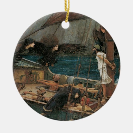 Ulysses und die Sirens von John William Waterhouse Keramikornament (Vorne)
