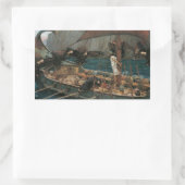Ulysses und die Sirens von John William Waterhouse Rechteckiger Aufkleber (Tasche)