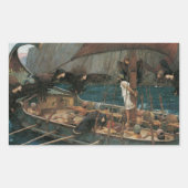 Ulysses und die Sirens von John William Waterhouse Rechteckiger Aufkleber (Vorderseite)