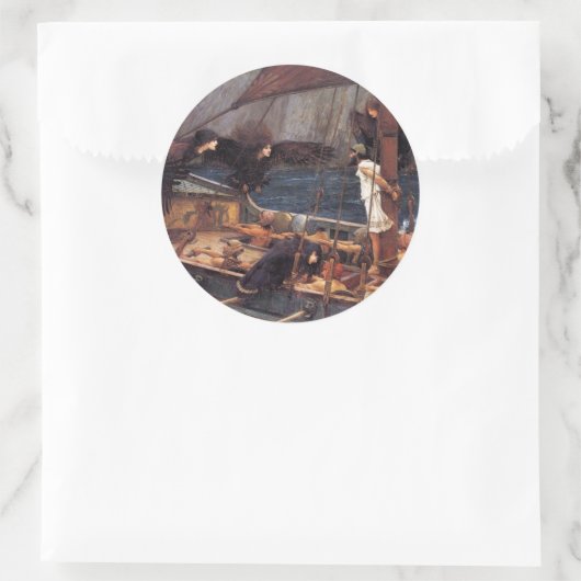 Ulysses und Sirens Runder Aufkleber (Tasche)