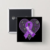 Ulzerative Colitis Glaube Ribbon Herz Button (Vorne & Hinten)