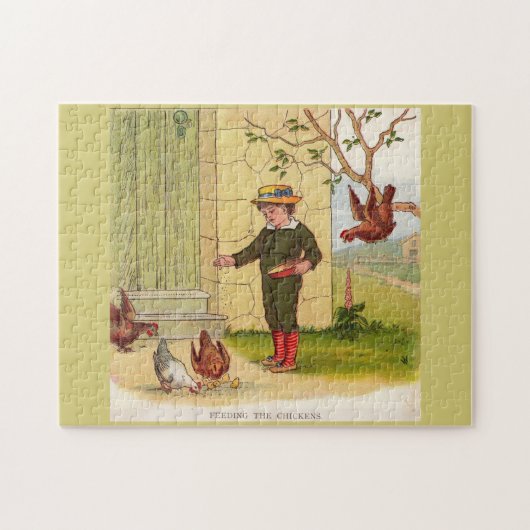 Um 1900 Fütterte die Hühner Puzzle (Horizontal)