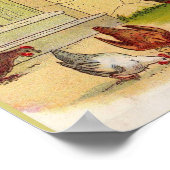 Um 1900 Fütterte die Hühnerprägung Poster (Ecke)