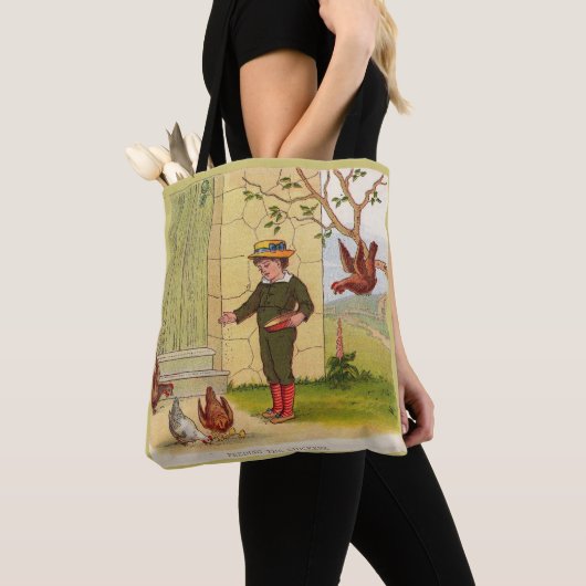 Um 1900 Fütterte die Hühnerprägung Tasche (Von Nahem)