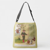 Um 1900 Fütterte die Hühnerprägung Tragetaschen Mit Langen Trägern (Rückseite)