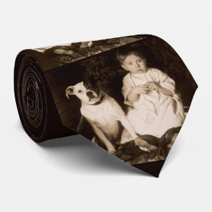 um 1910 Pitbull und Baby RPPC-Druck Krawatte