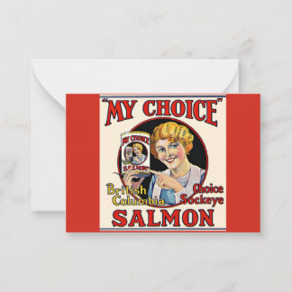 Um 1930 kann My Choice Lachs den Druck Nr. 1 besch Mitteilungskarte