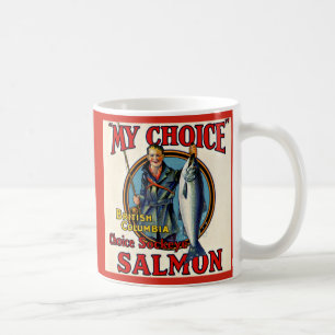 Um 1930 kann My Choice Lachs Etiketten drucken Kaffeetasse
