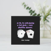 Um 90 spiele ich noch mit einem vollen Deck Einladung (Stehend Vorderseite)