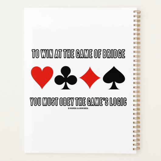 Um beim Spiel der Brücke zu gewinnen, muss Spiello Planer (Rückseite)