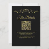 Um Black & Gold QR Code & Foto Hochzeit zu sein Einladung (Rückseite)