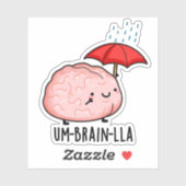 Um-brain-lla Funny Brain Puns Aufkleber (Blatt)