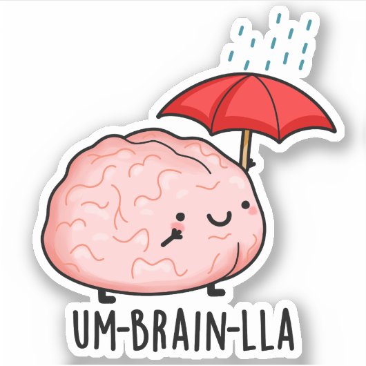Um-brain-lla Funny Brain Puns Aufkleber (Vorderseite)