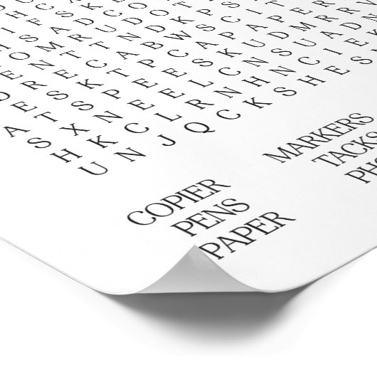 Um das Office Word Search Poster herum (Ecke)