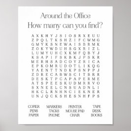 Um das Office Word Search Poster herum