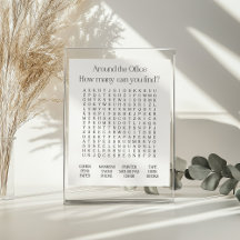 Um das Office Word Search Poster herum
