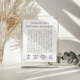 Um das Office Word Search Poster herum