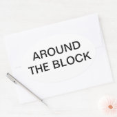 Um den Block herum Ovaler Aufkleber (Umschlag)