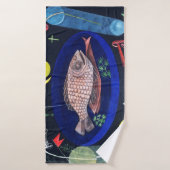 Um den Fisch herum, Paul Klee Badehandtuch (Badehandtuch)