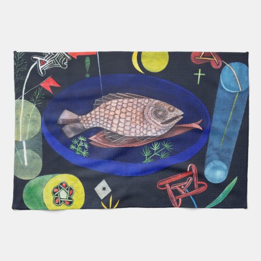 Um den Fisch herum, Paul Klee Geschirrtuch (Horizontal)