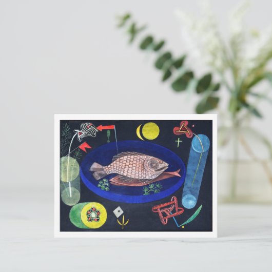 Um den Fisch herum, Paul Klee Postkarte (Stehend Vorderseite)