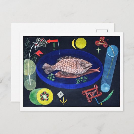 Um den Fisch herum, Paul Klee Postkarte (Vorne/Hinten)