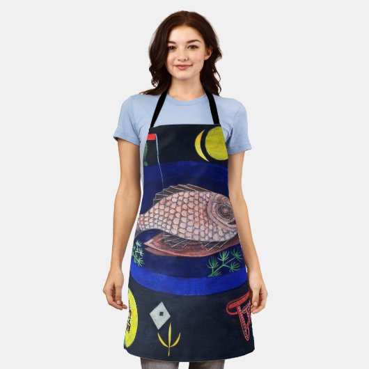 Um den Fisch herum, Paul Klee Schürze (Getragen)