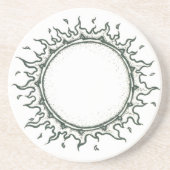 Um den Sun - Schwarzweiss-zeichnen Getränkeuntersetzer (Vorne)