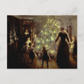 Um den Weihnachtsbaum Feiertagspostkarte (Vorderseite)