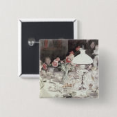 Um die Lampe bei Evening, 1900 (w/c auf Papier) Button (Vorne & Hinten)